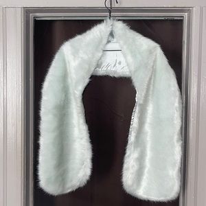 Avon “Mark” White Faux Fur Shoulder Wrap.